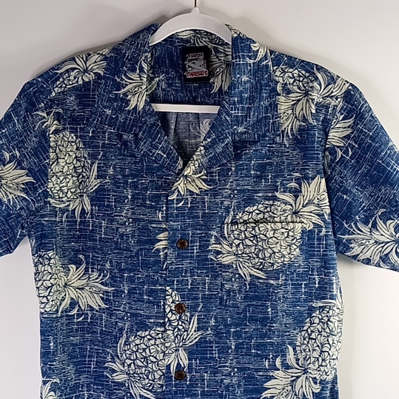 Tapa Mosaic Monstera Button-Up Hawaiian Shirt